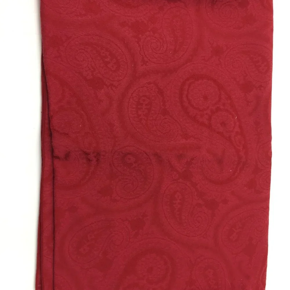 Red Paisley Tablecloth Holiday Event Party Dining Table Setting Fabric 82' X 60